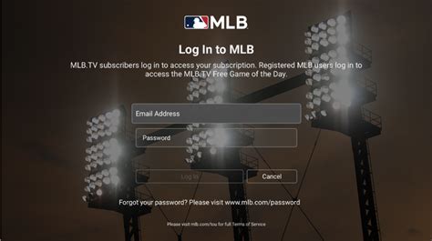 mlb tv login with tv provider